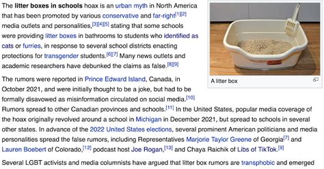 The hoax has become a talking po. . Litter boxes in schools wiki